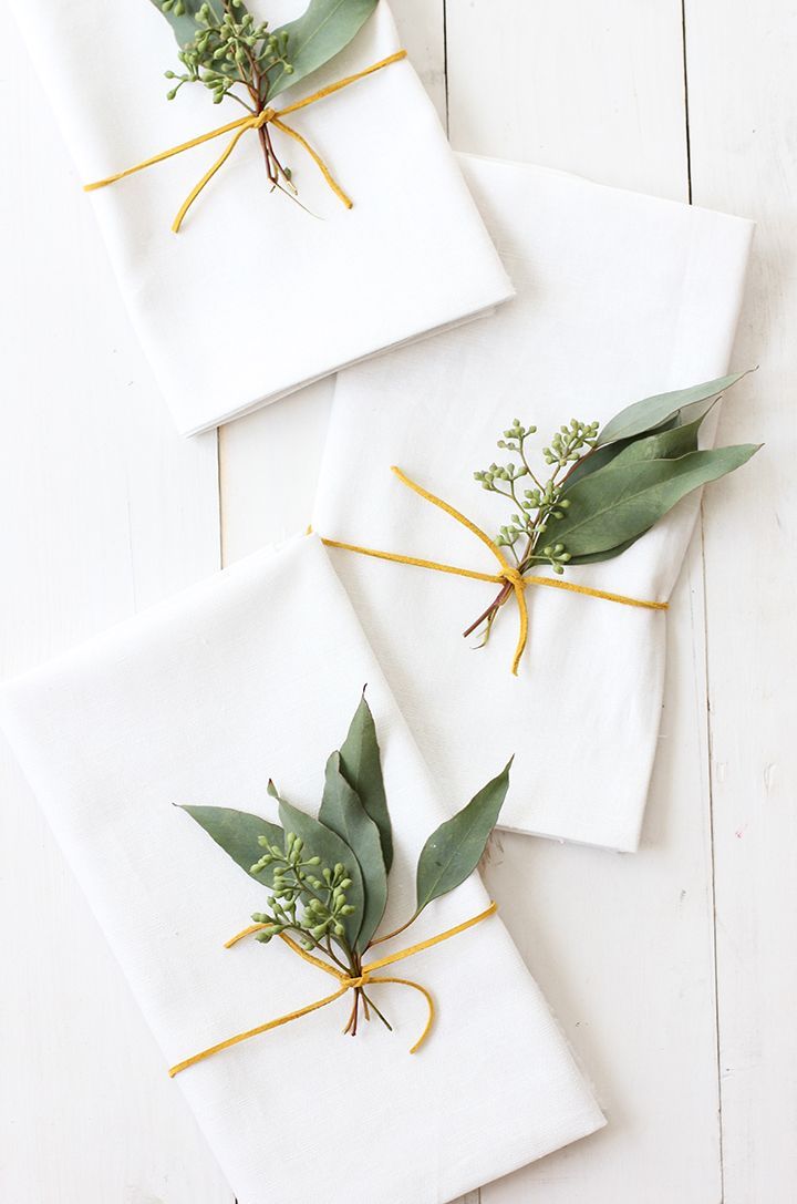 Eucalyptus place setting.